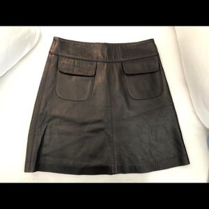 Leather mini skirt